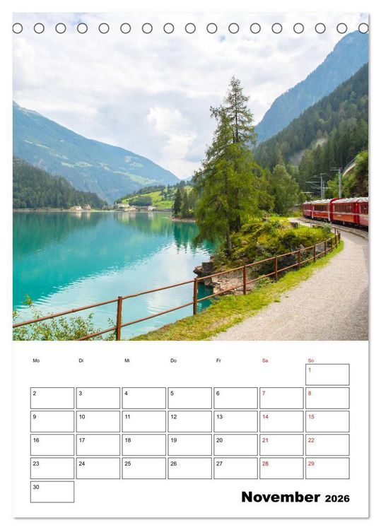 Produktbild: Rh&auml;tische Bahn - aussichtsreiches Bahnerlebnis (Tischkalender 2026 DIN A5 hoch), CALVENDO Monatskalender