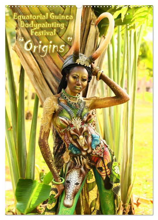 Produktbild: Equatorial Guinea Bodypainting Festival "Origins" (Wandkalender 2026 DIN A2 hoch), CALVENDO Monatskalender