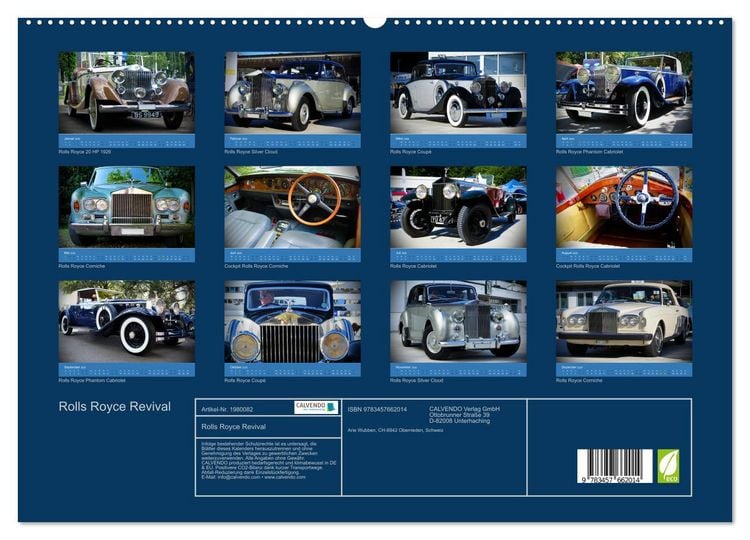 Produktbild: Rolls Royce Revival (hochwertiger Premium Wandkalender 2026 DIN A2 quer), Kunstdruck in Hochglanz