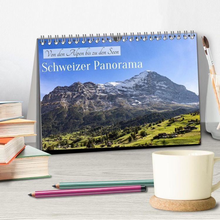 Produktbild: Schweizer Panorama - Von den Alpen bis zu den Seen (Tischkalender 2026 DIN A5 quer), CALVENDO Monatskalender