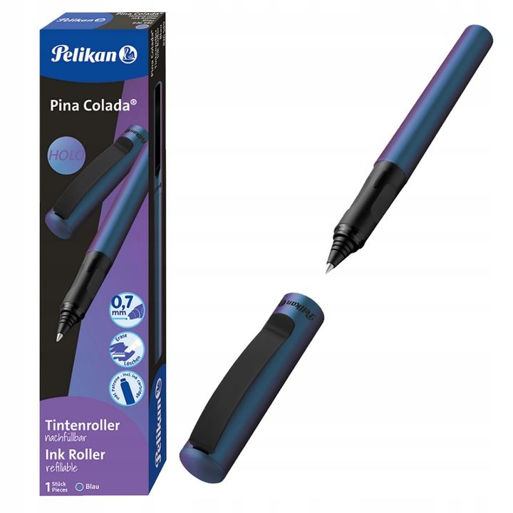 Produktbild: Pelikan Tintenroller Pina Colada Holo 0,7mm inkl Tintenpatrone blau Faltschachtel