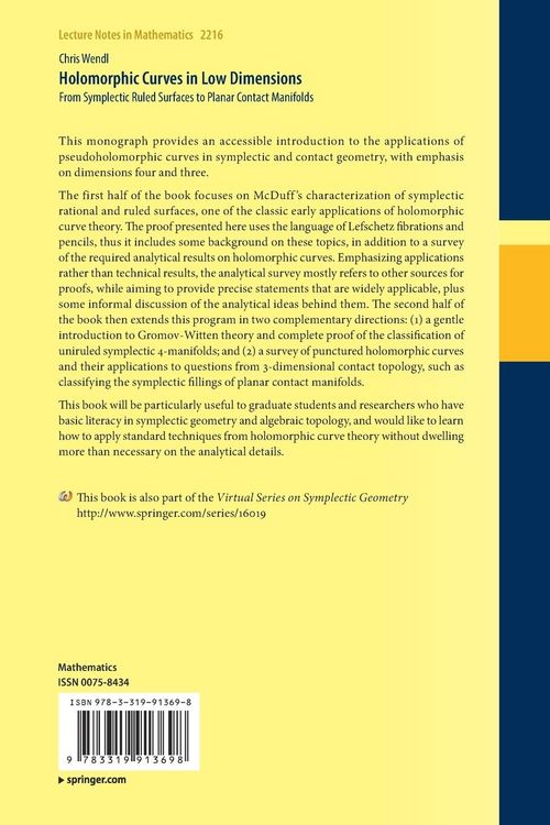Produktbild: Holomorphic Curves in Low Dimensions