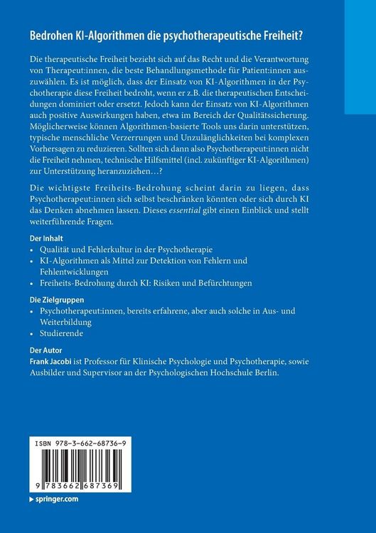 Produktbild: Bedrohen KI-Algorithmen die psychotherapeutische Freiheit?