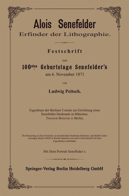 Produktbild: Alois Senefelder Erfinder der Lithographie
