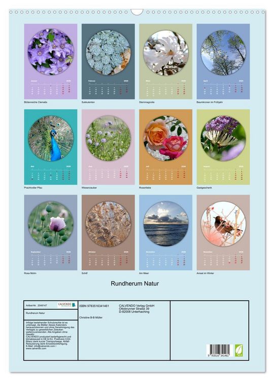 Produktbild: Rundherum Natur (Wandkalender 2026 DIN A2 hoch), CALVENDO Monatskalender