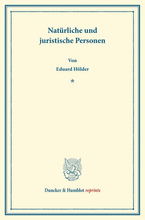Produktbild: Nat&uuml;rliche und juristische Personen.