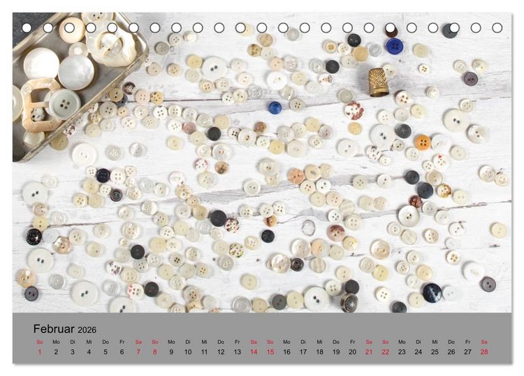 Produktbild: Die Art der Kn&ouml;pfe (Tischkalender 2026 DIN A5 quer), CALVENDO Monatskalender