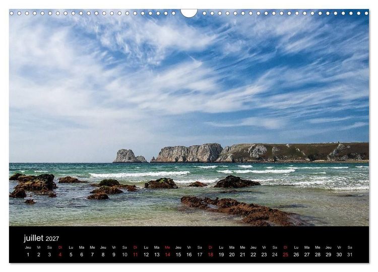 Produktbild: La Bretagne - prises de vue sur un paysage c&ocirc;tier (Calendrier mural 2027 DIN A3 vertical), CALVENDO calendrier mensuel