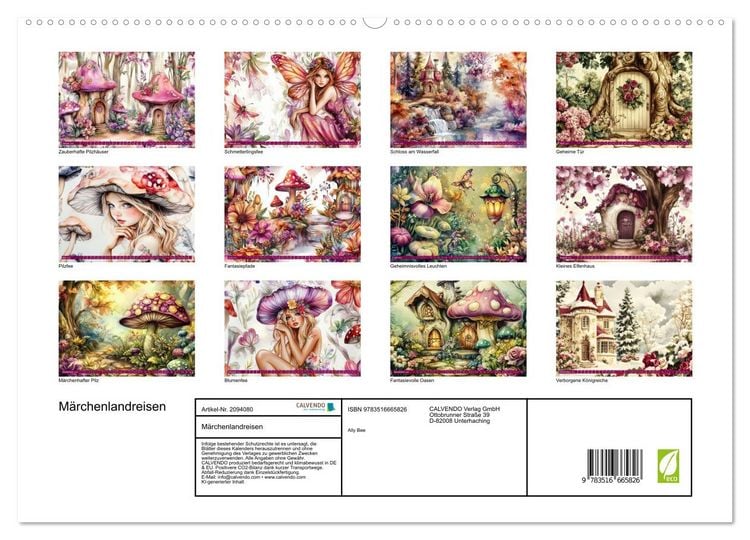 Produktbild: M&auml;rchenlandreisen (hochwertiger Premium Wandkalender 2026 DIN A2 quer), Kunstdruck in Hochglanz
