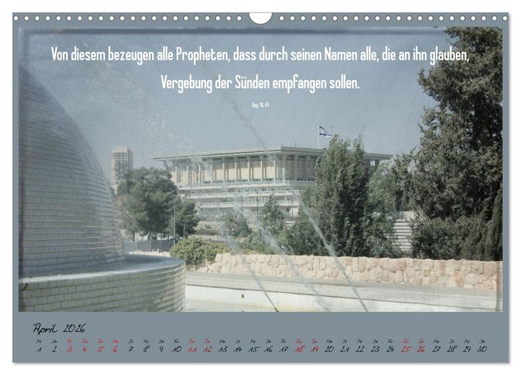 Produktbild: Mit der Bibel in der Hand durch das Heilige Land - Jerusalem (Wandkalender 2026 DIN A3 quer), CALVENDO Monatskalender