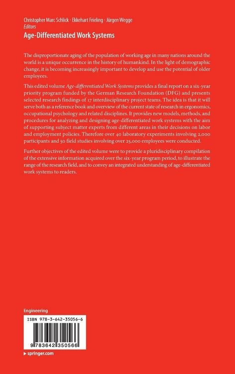 Produktbild: Age-Differentiated Work Systems