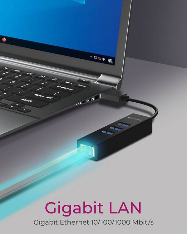 Produktbild: RAIDSONIC ICY BOX USB 3.0 HUB & LAN Adapter