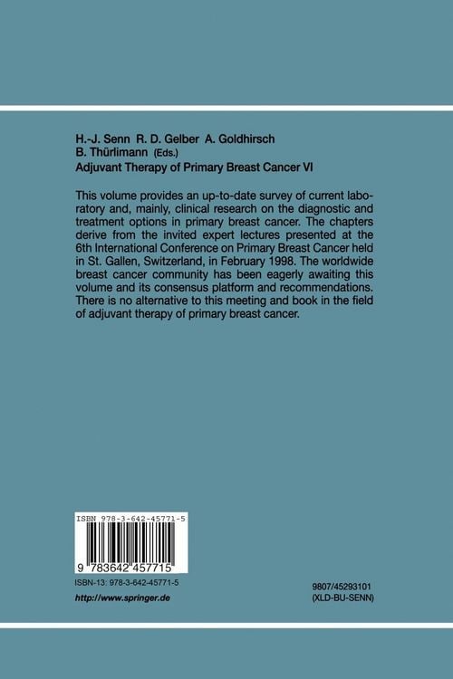 Produktbild: Adjuvant Therapy of Primary Breast Cancer VI
