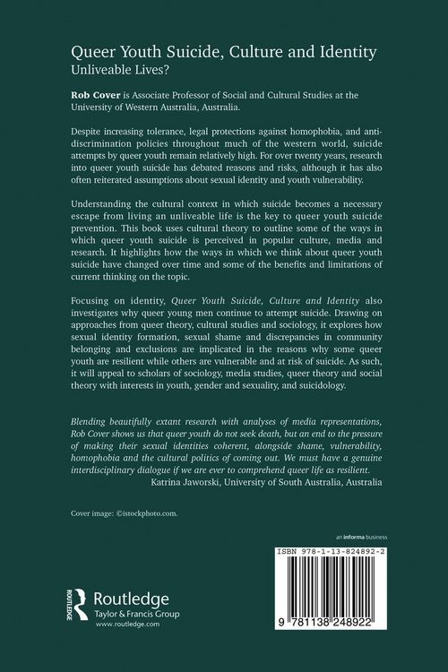 Produktbild: Queer Youth Suicide, Culture and Identity