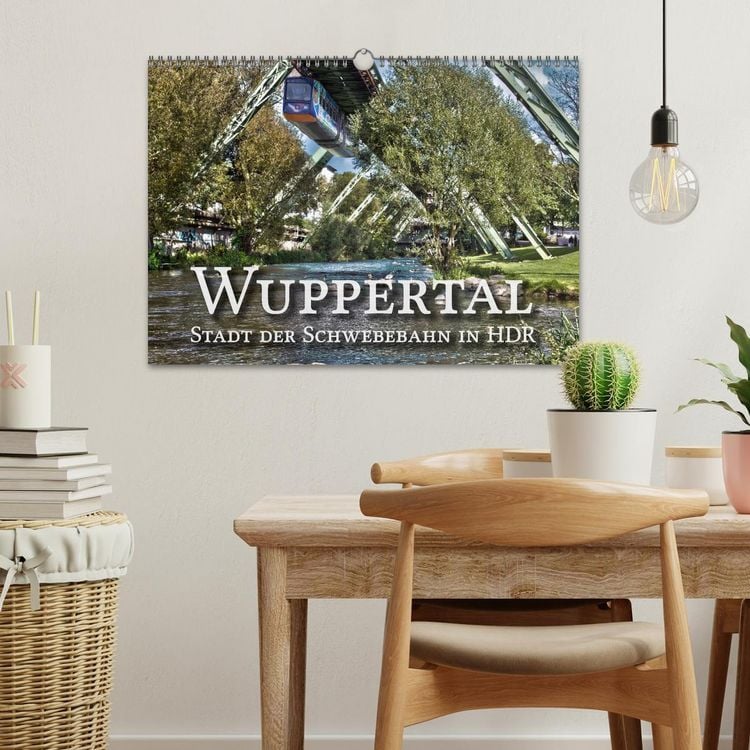 Produktbild: Wuppertal - Stadt der Schwebebahn in HDR (Wandkalender 2026 DIN A3 quer), CALVENDO Monatskalender