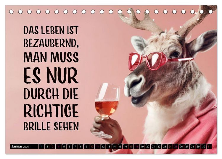 Produktbild: BRILLEN - coole Spr&uuml;che (Tischkalender 2026 DIN A5 quer), CALVENDO Monatskalender