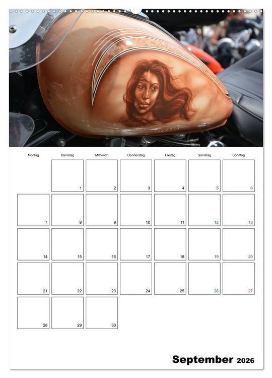 Produktbild: Harley Davidson Familienplaner (hochwertiger Premium Wandkalender 2026 DIN A2 hoch), Kunstdruck in Hochglanz