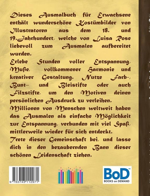 Produktbild: Mode des 18. und 19. Jahrhunderts (Ausmalbuch)