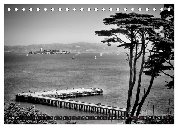 Produktbild: SAN FRANCISCO Monochrome Ansichten (Tischkalender 2026 DIN A5 quer), CALVENDO Monatskalender