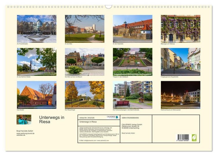 Produktbild: Unterwegs in Riesa (Wandkalender 2027 DIN A2 quer), CALVENDO Monatskalender