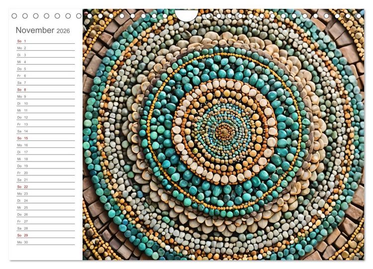 Produktbild: Natural Mandalas - Kraftvolle KI Mandalas aus Naturmaterialien (Wandkalender 2026 DIN A4 quer), CALVENDO Monatskalender