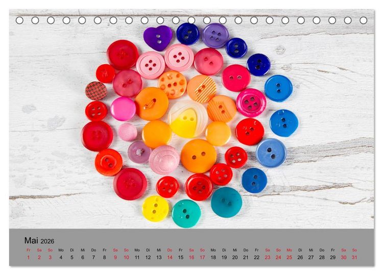 Produktbild: Die Art der Kn&ouml;pfe (Tischkalender 2026 DIN A5 quer), CALVENDO Monatskalender