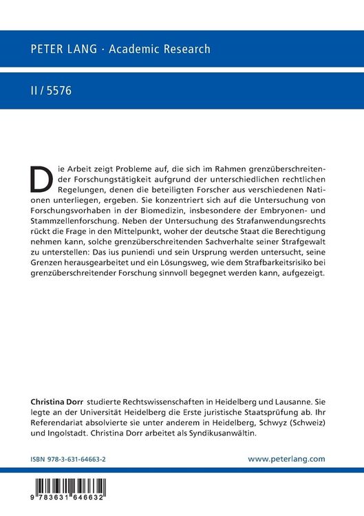 Produktbild: Strafbarkeit grenz&uuml;berschreitend t&auml;tiger Forschungsgruppen im Bereich der biomedizinischen Forschung in der Europ&auml;ischen Union