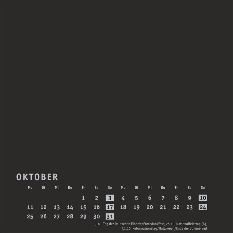 Produktbild: Premium-Bastelkalender schwarz klein 2027