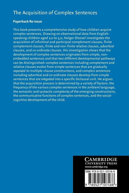 Produktbild: The Acquisition of Complex Sentences
