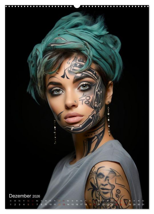 Produktbild: Tattoo Kunst auf der Haut (Wandkalender 2026 DIN A2 hoch), CALVENDO Monatskalender