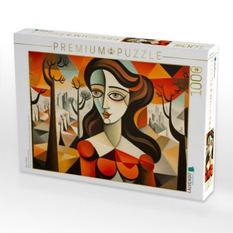 Produktbild: CALVENDO Puzzle Frau im Herbst | 1000 Teile Lege-Gr&ouml;&szlig;e 64x48cm Foto-Puzzle f&uuml;r gl&uuml;ckliche Stunden