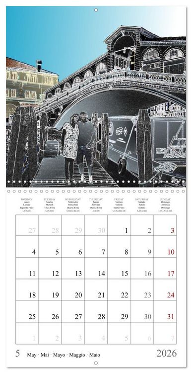 Produktbild: The city of bridges - Venice (Wall Calendar 2026 12 &times; 12 Inch) CALVENDO 12 Month Wall Calendar