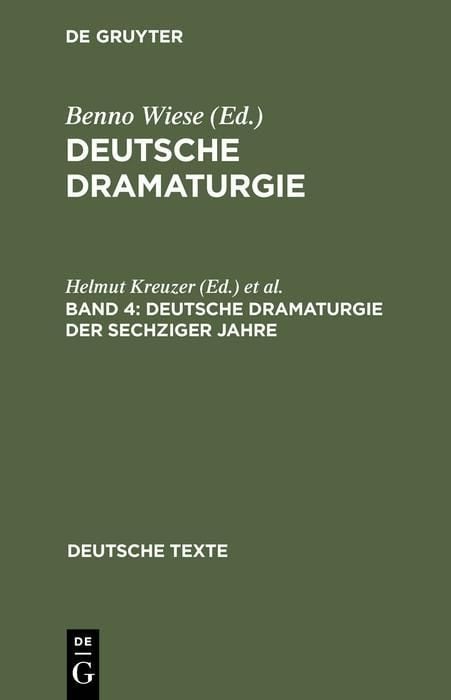 Produktbild: Deutsche Dramaturgie der Sechziger Jahre