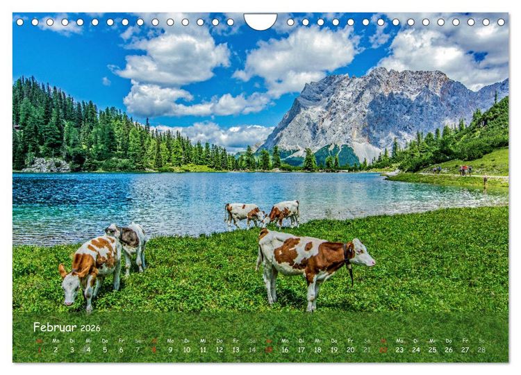 Produktbild: Naturparadies Zugspitzarena (Wandkalender 2026 DIN A4 quer), CALVENDO Monatskalender