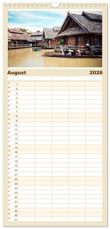Produktbild: Familienplaner 2026 - Sehnsuchtsland Thailand mit 5 Spalten (Wandkalender, 21 x 45 cm) CALVENDO