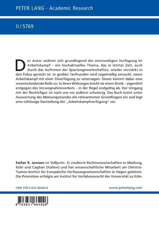 Produktbild: Die einstweilige Verf&uuml;gung im Arbeitskampf