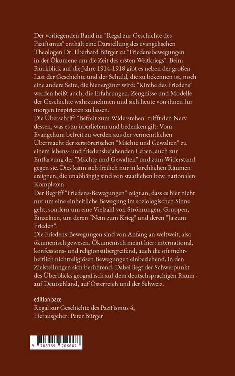 Produktbild: Friedensbewegungen in der &Ouml;kumene um die Zeit des ersten Weltkriegs