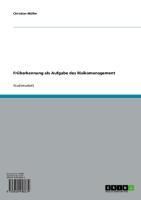 Produktbild: Fr&uuml;herkennung als Aufgabe des Risikomanagement