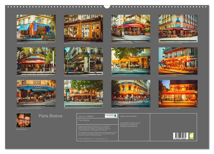 Produktbild: Paris Bistros (Wandkalender 2026 DIN A2 quer), CALVENDO Monatskalender