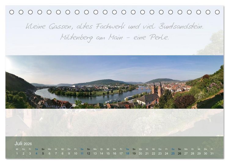 Produktbild: Main Rundblick (Tischkalender 2026 DIN A5 quer), CALVENDO Monatskalender
