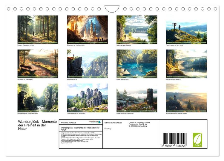 Produktbild: Wandergl&uuml;ck - Momente der Freiheit in der Natur (Wandkalender 2026 DIN A4 quer), CALVENDO Monatskalender