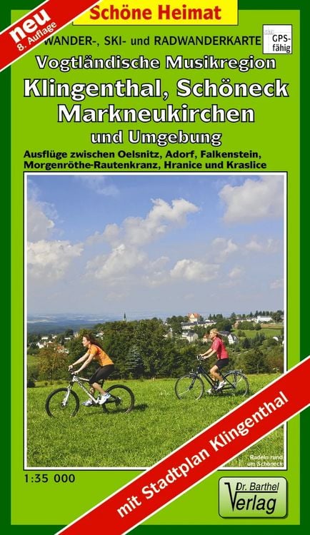 Produktbild: Wander-, Ski- und Radwanderkarte Vogtländische Musikregion mit Stadtplan Klingenthal 1 : 35 000