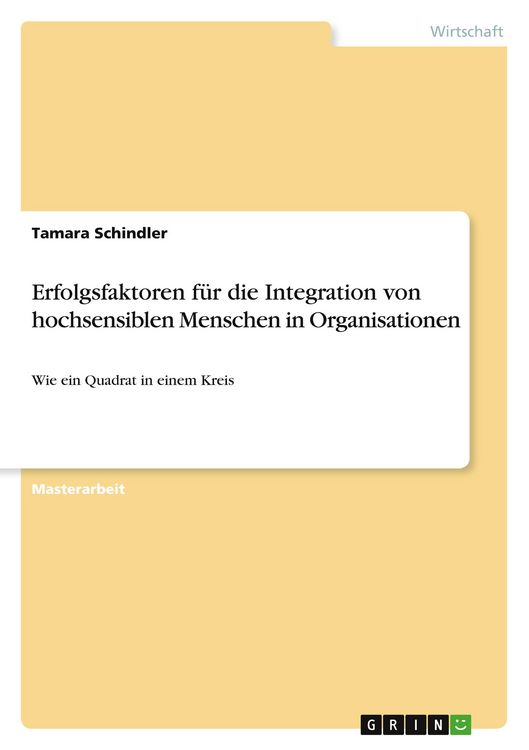 Produktbild: Erfolgsfaktoren f&uuml;r die Integration von hochsensiblen Menschen in Organisationen
