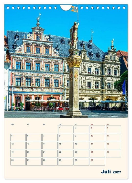 Produktbild: Zauberhaftes Erfurt (Wandkalender 2027 DIN A4 hoch), CALVENDO Monatskalender