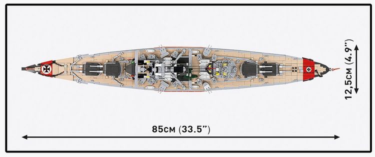 Produktbild: COBI Historical Collection 4860 - Battleship Bismarck, WWII, Bausatz 1:300, 3204 Klemmbausteine