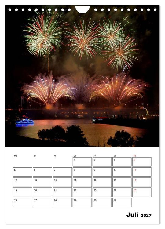 Produktbild: Feuerwerke Terminplaner (Wandkalender 2027 DIN A4 hoch), CALVENDO Monatskalender