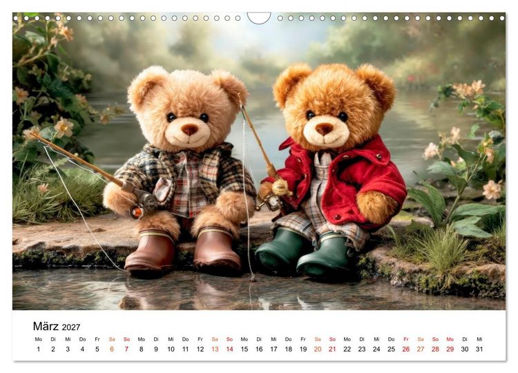Produktbild: Teddyb&auml;ren - im Doppelpack durchs Jahr (Wandkalender 2027 DIN A3 quer), CALVENDO Monatskalender