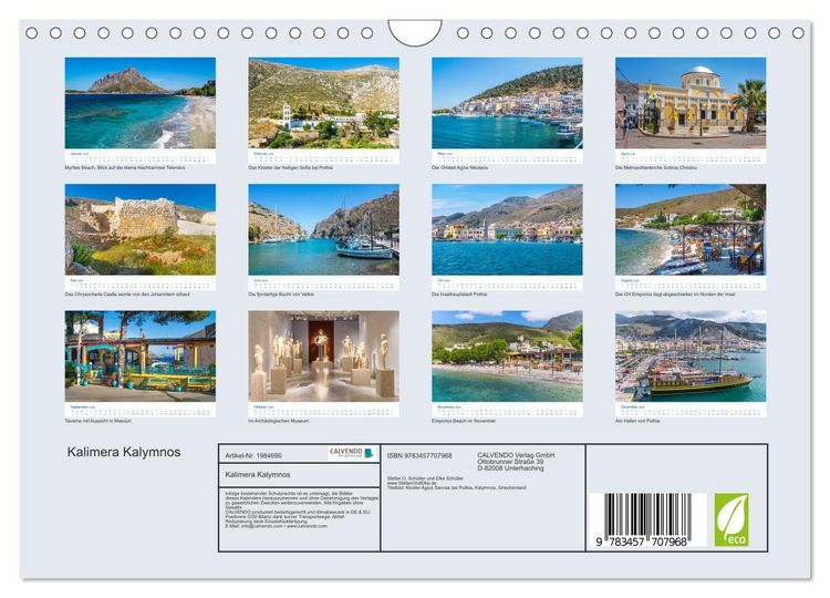Produktbild: Kalimera Kalymnos (Wandkalender 2026 DIN A4 quer), CALVENDO Monatskalender