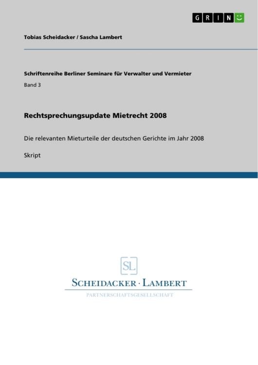 Produktbild: Rechtsprechungsupdate Mietrecht 2008