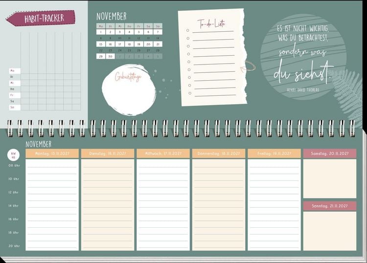 Produktbild: Tischkalender 2027 quer: Einatmen. Ausatmen. Sein.
